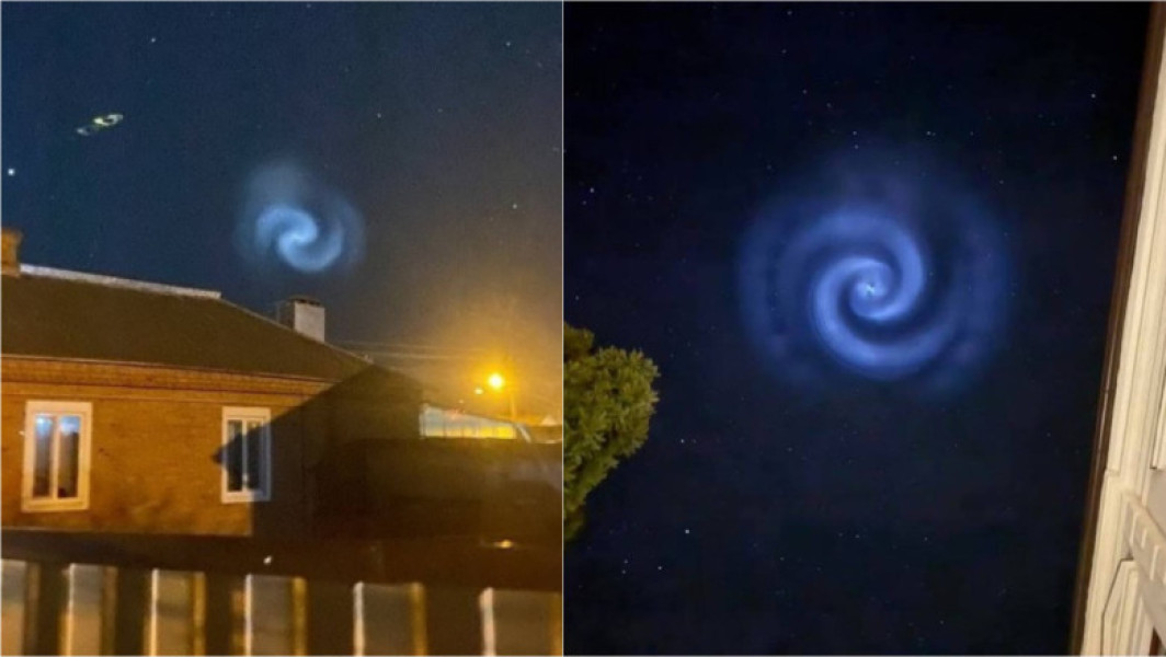 O spirala luminoasă apare pe cerul nopții în Europa
