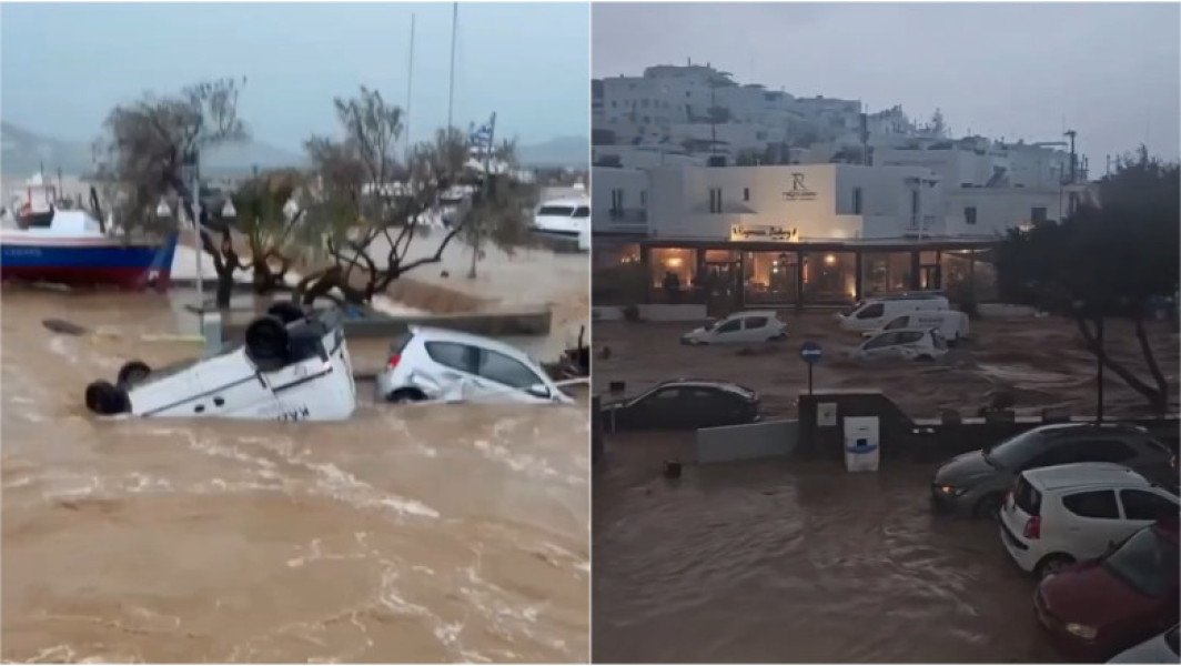 Inundații severe pe insula Paros din Grecia