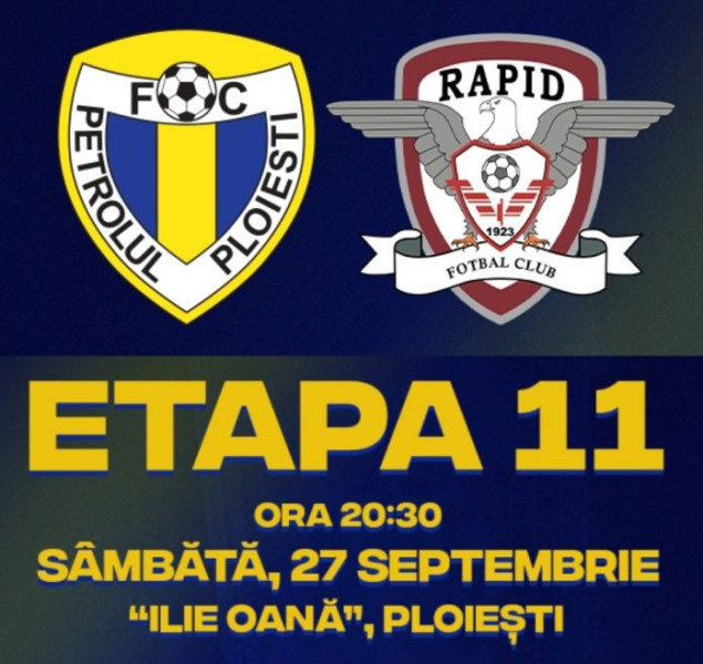 Petrolul și Rapid se întâlnesc sâmbătă pe Ilie Oană, cu meci programat la ora 20:30