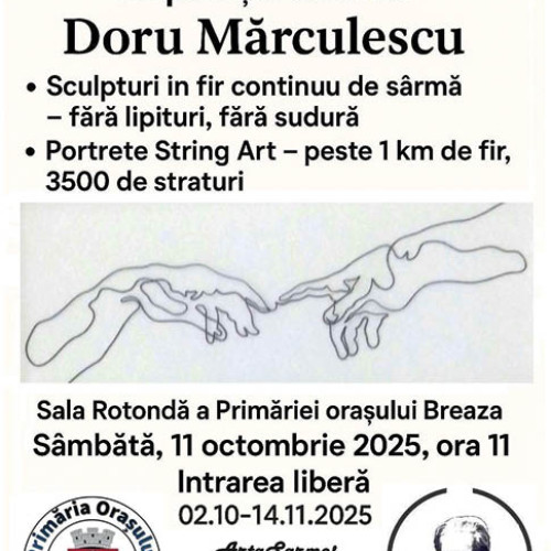 Expoziție inedită „Arta continuă” la Breaza cu lucrări din sârmă și ață cerată