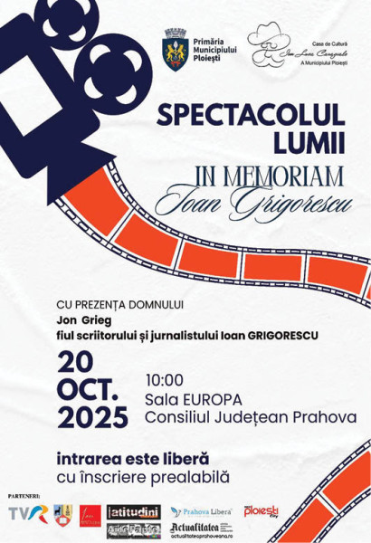 La Ploiești va fi omagiat scriitorul și realizatorul Ioan Grigorescu