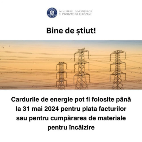 Cardurile de energie valabile până în mai 2024 pentru peste 66.000 de prahoveni