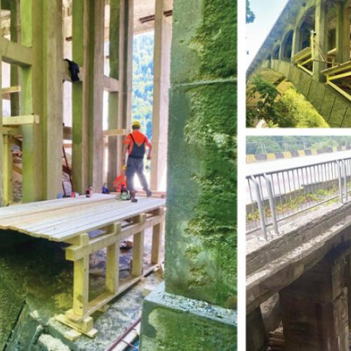 Lucrări de reparații la viaductul de pe Valea Orății – Posada, construit acum aproape un secol