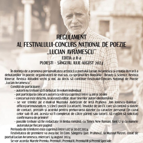 Festivalul-Concurs Național de Poezie &quot;Lucian Avramescu&quot; continuă în 2024